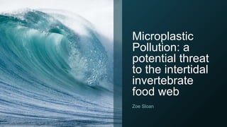 Microplastic
Pollution: a
potential threat
to the intertidal
invertebrate
food web
Zoe Sloan
 