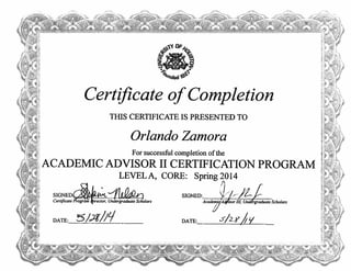 advisor 2 certification