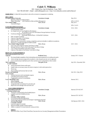 Caleb Williams Resume | PDF