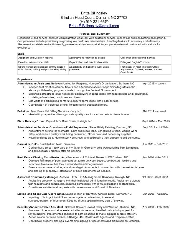 resume britta billingsley