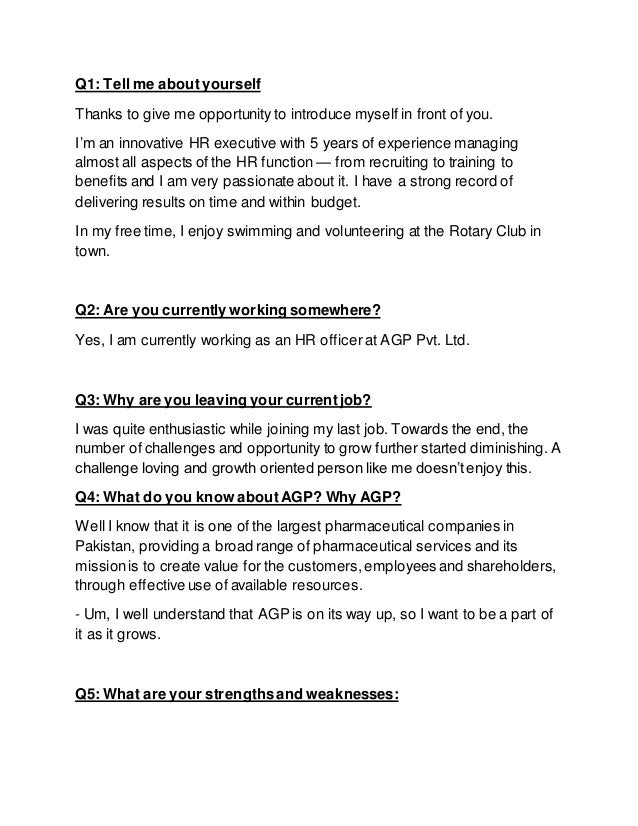 HRM Interview Answers