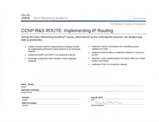 CCNP Advanced routing