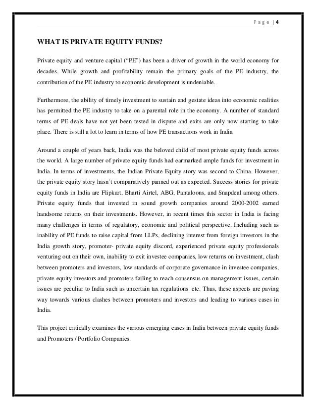 Private Equity Funds Case Study