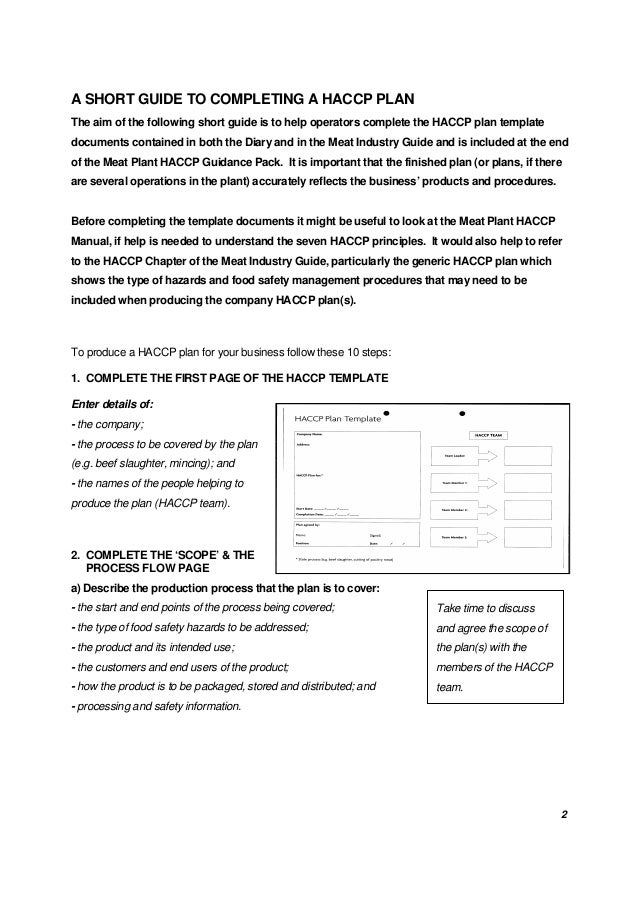 haccp plan template