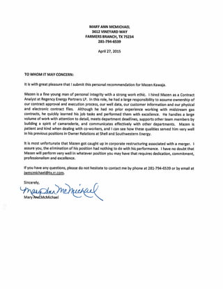 Letter of Recommendation For Contract Analyst Position