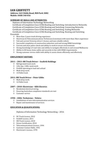 Ian Griffett Resume | PDF