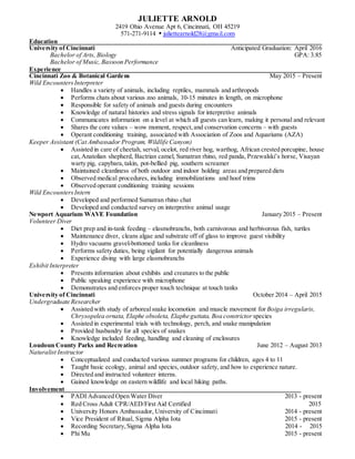 JULIETTE ARNOLD RESUME | PDF