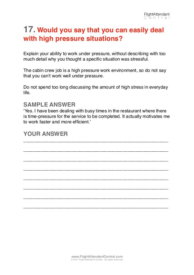 25 questions and answers for cabin crew final interview are you able to work under pressure