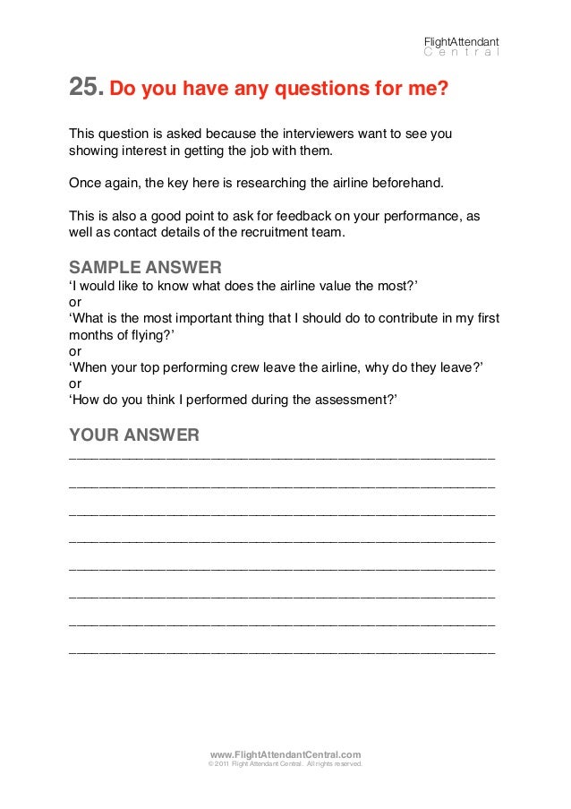25 questions and answers for cabin crew final interview