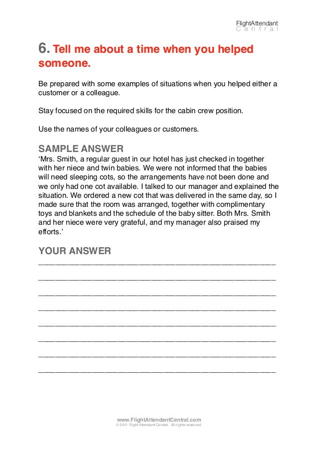 25 questions and answers for cabin crew final interview tell me about a time when
