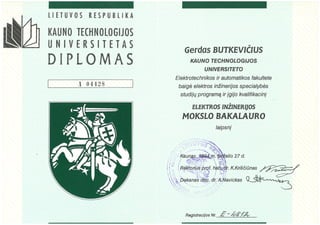 Gerdas Butkevicius bakalauro diplomas
