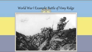 World War I Example: Battle of Vimy Ridge
 
