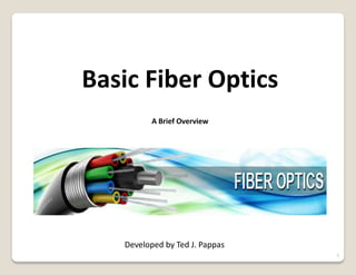 1
Basic Fiber Optics
A Brief Overview
Developed by Ted J. Pappas
 