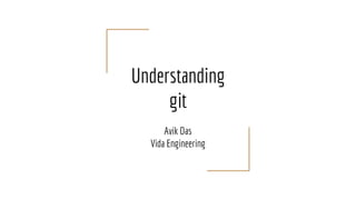 Understanding
git
Avik Das
Vida Engineering
 