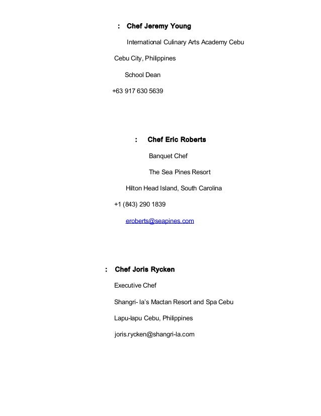 resume for culinary arts