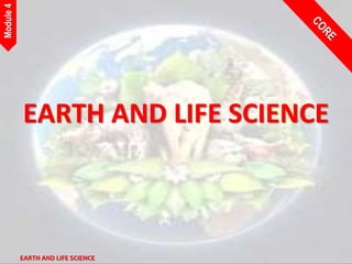 EARTH AND LIFE SCIENCE
Module
4
EARTH AND LIFE SCIENCE
 