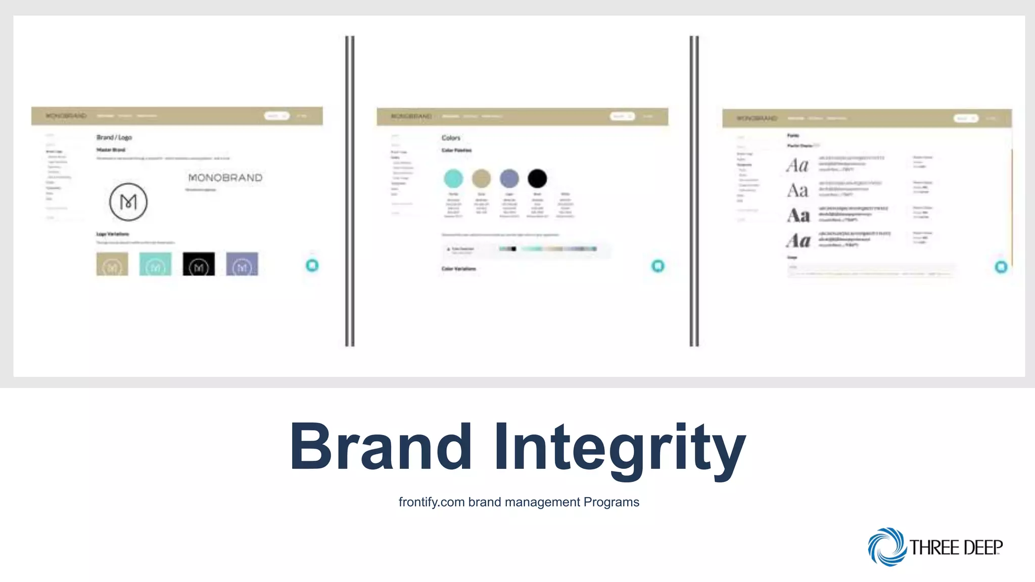 Brand Integrity
frontify.com brand management Programs
 