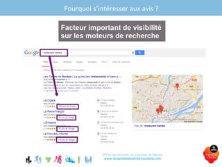 Pourquoi s’intéresser aux avis ?
Office de tourisme du Vignoble de Nantes
www.levignobledenantes-tourisme.com
 