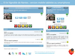 Office de tourisme du Vignoble de Nantes
www.levignobledenantes-tourisme.com
…. Et le Vignoble de Nantes : version mobile tablette ou smartphone
 