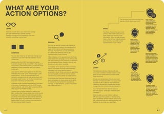 You have checked how your fund
ranks on the AODP index and you
have asked your fund for more
information. If you are still unhappy,
have a chat to your financial advisor,
and move to a fund that is more
representative of your values.
Get to know your fund and what they
are like. Which one is your fund?
You can get directly involved with helping to
drive disclosure of carbon risk exposure and
super funds’ carbon pricing assumptions.
Through The Vital Few you can participate
in a grassroots pressure push to get
superannuation funds thinking.
Other initiatives in this space include the fossil
fuels divestment campaign run by 350.org that
has been stoking up the pressure on retirement
and endowment funds, mostly in the US and
Europe but also here in Australia.
An October 2013 report by Oxford University
report50
compares the fossil fuel divestment
campaign with those against tobacco,
apartheid in South Africa, armaments, gambling
and pornography and finds that the newest
movement is growing faster its predecessors.
It concludes that the direct financial impact of
such campaigns on share prices or the ability
to raise funds is small but the reputational
damage, or stigmatisation, poses a far greater
risk in the long-term.51
You can also check up on and even change your
superfund, if you don’t like the practices of your
current one.
Initiatives like the AODP have been surveying
Australia’s largest funds since 2009 in the areas of
Transparency, Risk Management, Investment Chain
Alignment, Active Ownership and Low-Carbon
Investment.
Last year the AODP went global for the first time,
extending the survey to the world’s largest 1,000
asset owners - a mix of superannuation and
retirement savings funds as well as insurance and
sovereign wealth funds - all of which should have
long-term outcomes as their priority.
Australian funds, perhaps because they now have
a few years of experience with the AODP survey,
ranked relatively well on the first two global efforts.
(See page 07 for AODP results).
Leaders have a higher instance of walking the
talk – putting their money where their mouth is and
investing in low-carbon investment opportunities –
as well as more frequently and publicly exercising
their voting rights as shareholders and having a
better grasp on how to monitor their exposure to
climate change related impacts.
Old fashioned lobbying of local politicians
may seem outdated. But the practice is still
there, in fact made easier by social media
tools and email.
An ask you should be putting to your local
Member of Parliament (MP) is to ensure that
regulations are in place to require funds to
measure, disclose and manage the climate
change risks their investments are exposed to.
As a Harvard Business School study on
the topic found, “what gets measured gets
managed.52
”
More broadly, you can write or call your
MP and pose the question of what is being
done to address climate change, or how your
MP is ensuring that your nest egg savings will
be there for you when you need them.
WHAT ARE YOUR
ACTION OPTIONS?
Fixated on fossil
fuels, this fund is so
besotted by the allure
of short-term returns
they deliberately
avoid any dialogue
about the danger of
high-risk, high-carbon
investments.
Adopting the
herd mentality of
resistance, this
fund is sitting on
the fence waiting
for another fund to
make the first move.
Cleverly using green
wash techniques, such
as their commitment
to ESG (environmental,
social and governance)
this fund is distracting
your attention from the
real material issues.
While politely
acknowledging
the importance of
climate risk and
recognising your
serious personal
concerns this
fund conveniently
fails to take any
responsibility for
the solution.
DODGER
STALLER
TRICKSTER
PLEASER
LEADER
01
Fully engaged
with evolving their
investment process
to incorporate
climate risk this fund
is seeking new and
innovative ways to
gain high returns,
without compromising
future prosperity,
both financial and
environmental.
ENGAGE
LOBBY
Educate yourself about your retirement savings
and their relationship to climate change.
Reading this report and considering your own
situation constitutes a good start.
LEARN
COMPARE
MOVE
2019
 