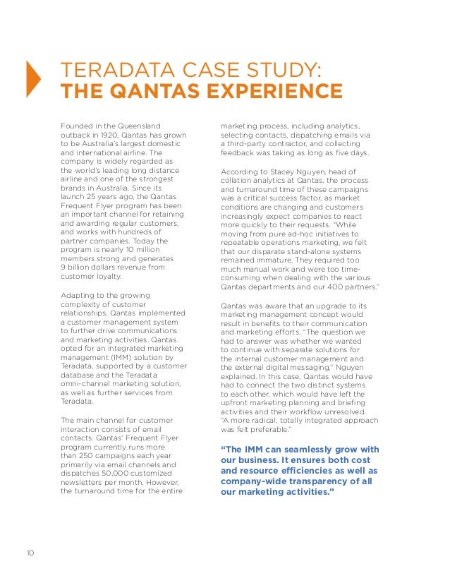 moving_to_the_forefront teradata white paper qantas frequent flyer contacts