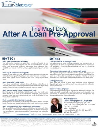 After loan pre-approval