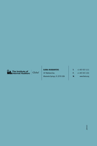 global headquarters	 T:	+1-407-937-1111
247 Maitland Ave.	 F:	+1-407-937-1101
Altamonte Springs, FL 32701 USA	 W:	www.theiia.org
120138/jp
 