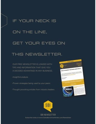 IF YOUR NECK IS
ON THE LINE,
GET YOUR EYES ON
THIS NEWSLETTER.
OUR FREE NEWSLETTER IS LOADED WITH
TIPS AND INFORMATION THA...