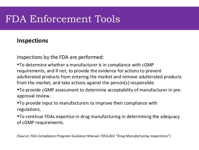 for specific decree performance Regulations FDA