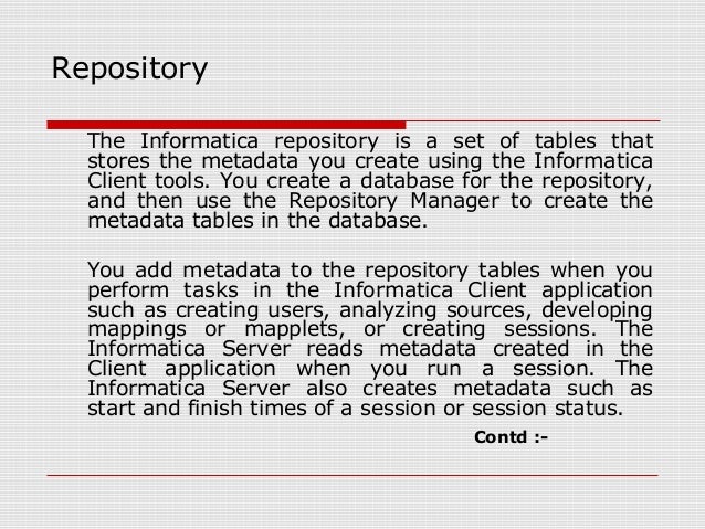 to in tables query informatica how repository 1 informatica training
