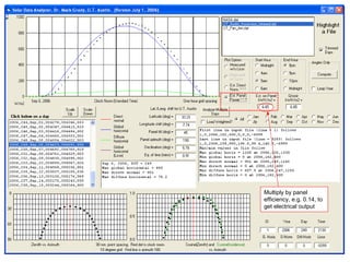 29
Multiply by panel
efficiency, e.g. 0.14, to
get electrical output
 