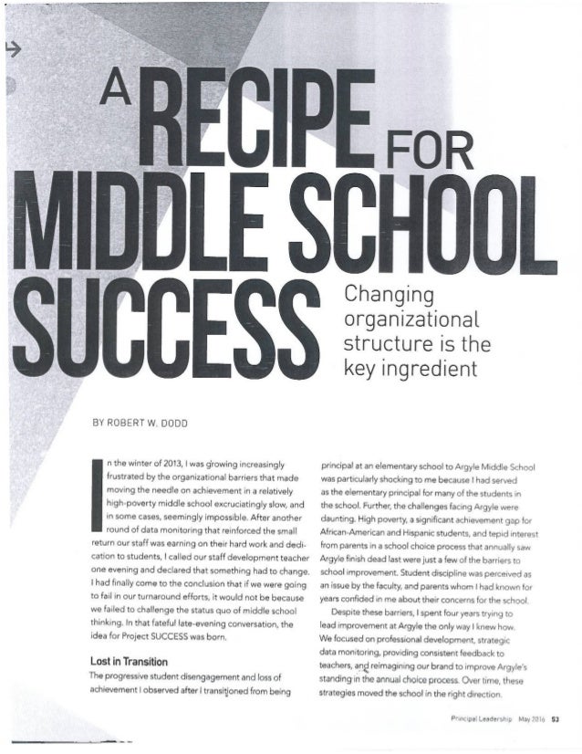 Recipe for MS success