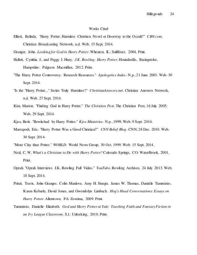 Harry potter research essay
