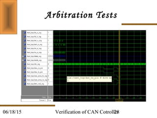 Verification of CAN Cotroller2806/18/15
Arbitration Tests
 