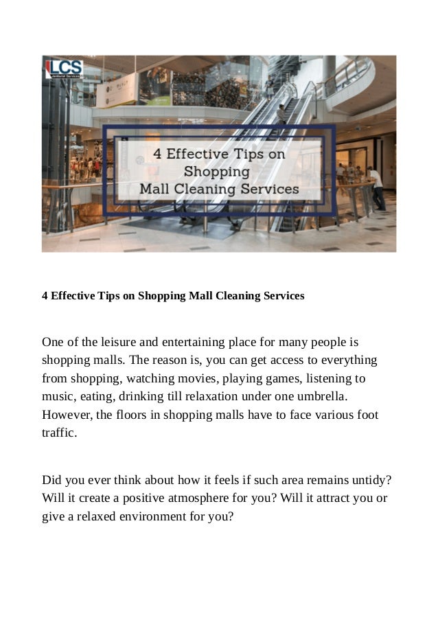 4 effective tips on shopping mall cleaning services