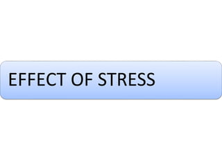 EFFECT OF STRESS
 