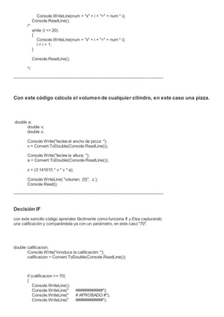 4 ejemplos en c# | DOCX