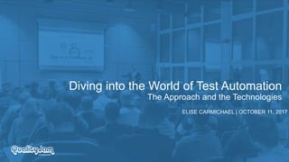 Diving into the World of Test Automation
The Approach and the Technologies
ELISE CARMICHAEL | OCTOBER 11, 2017
 