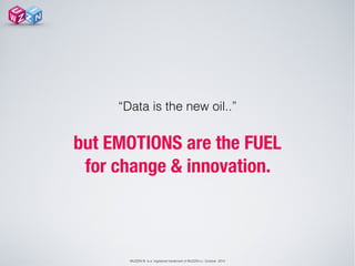 WUZZIN © is a registered trademark of WUZZIN s.l. October 2014
“Data is the new oil..”
but EMOTIONS are the FUEL
for change & innovation.
 