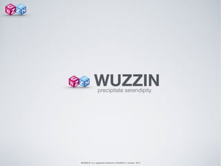 WUZZIN © is a registered trademark of WUZZIN s.l. October 2014
WUZZINprecipitate serendipity
 
