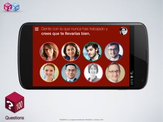 WUZZIN © is a registered trademark of WUZZIN s.l. October 2014
Gente con la que nunca has trabajado y
crees que te llevarías bien.
☰
 