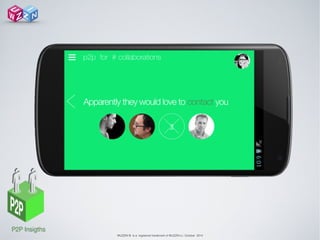 WUZZIN © is a registered trademark of WUZZIN s.l. October 2014
p2p for # collaborations☰
 