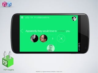 WUZZIN © is a registered trademark of WUZZIN s.l. October 2014
p2p for # collaborations☰
 