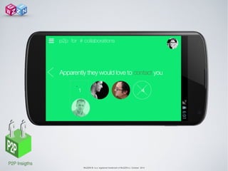 WUZZIN © is a registered trademark of WUZZIN s.l. October 2014
p2p for # collaborations☰
 