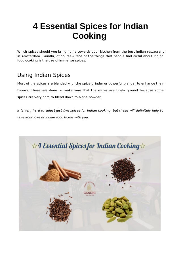 4 Essential Spices for Indian Cooking