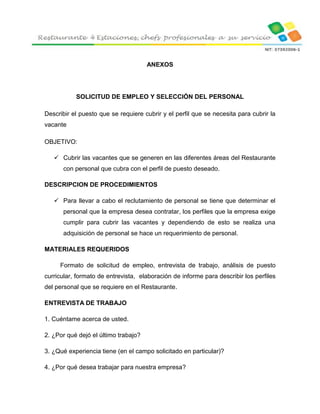 4 estaciones, restaurante | DOCX
