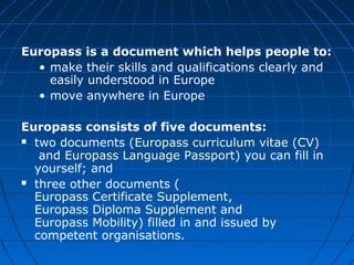 4 european language portfolio | PPT