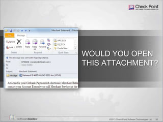 26©2013 Check Point Software Technologies Ltd.
WOULD YOU OPEN
THIS ATTACHMENT?
 