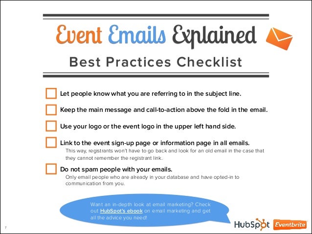 4) event emails explained