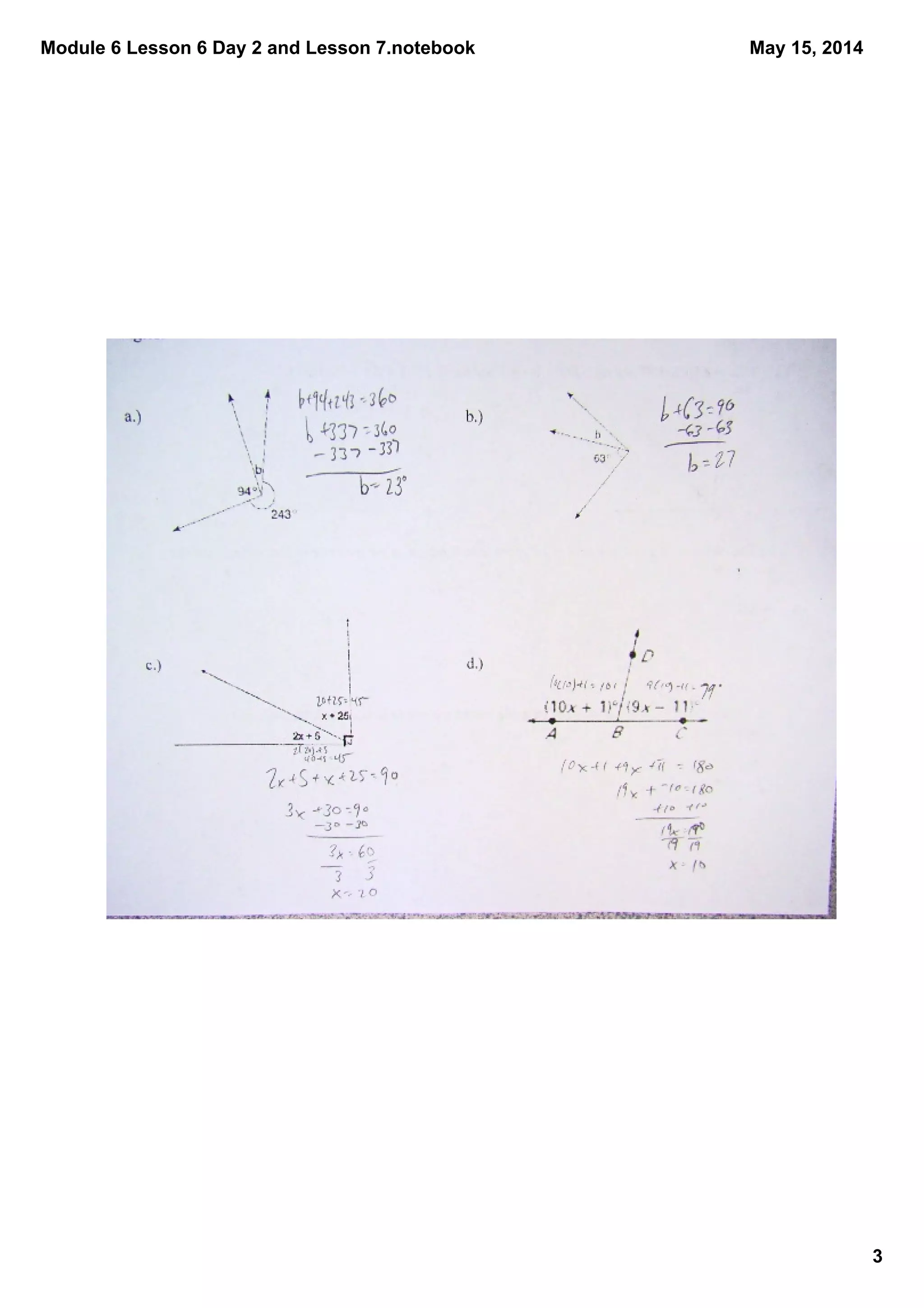 Module 6 Lesson 6 Day 2 and Lesson 7.notebook
3
May 15, 2014
 